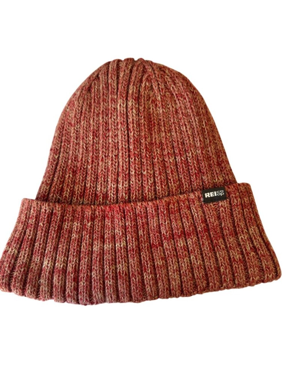 REI Co-Op Red Heathered Ribbed Knit Beanie Lined One Size Unisex Outdoor Winter
